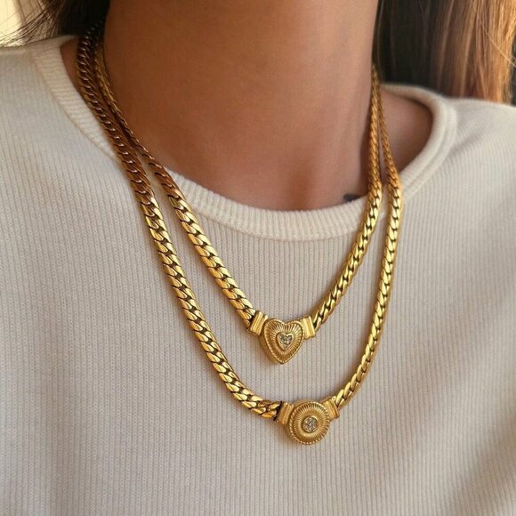 Golden Boho Women's Anti Tarnish Stainless Steel Rope Necklace - Picture 1 of 10